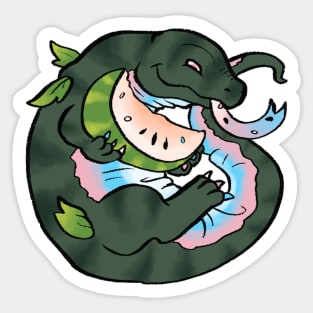 Trans Watermelon Komodo Dragon Sticker